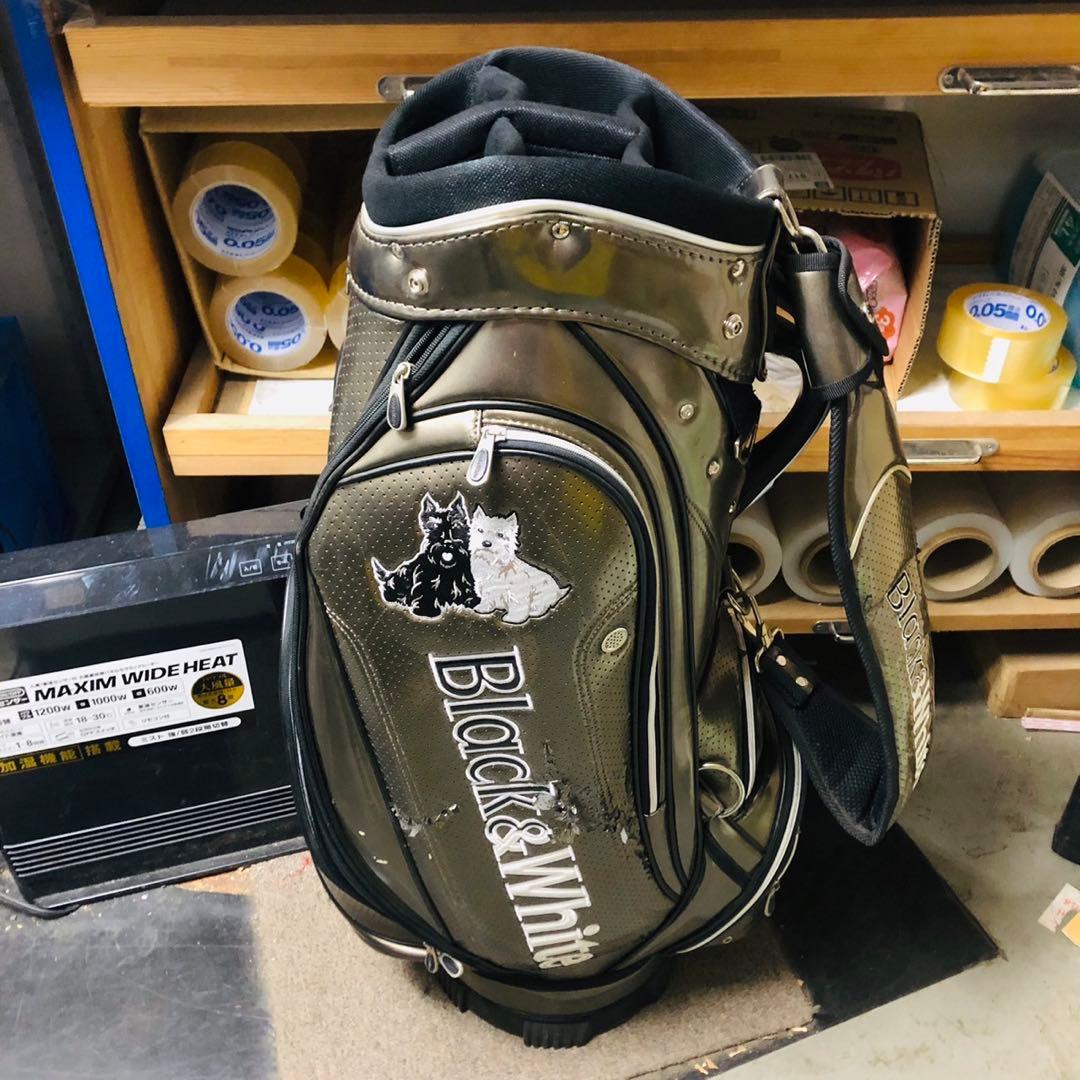 I72 ブラック＆ホワイト キャディバッグ ゴルフバッグ