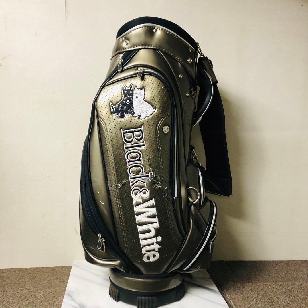 I72 ブラック＆ホワイト キャディバッグ ゴルフバッグ