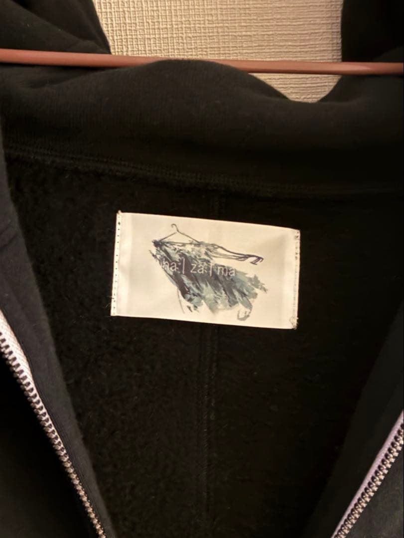 【ha | za | ma 】なびくパーカー　ブラック