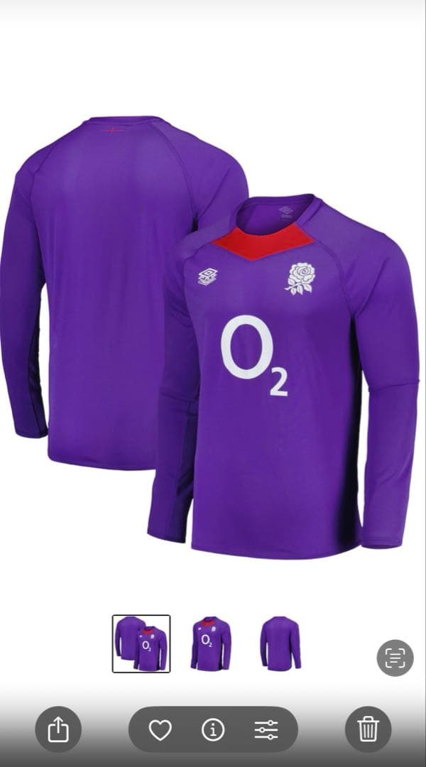 イングランド代表 ラグビー　パープル ウォームアップウェア