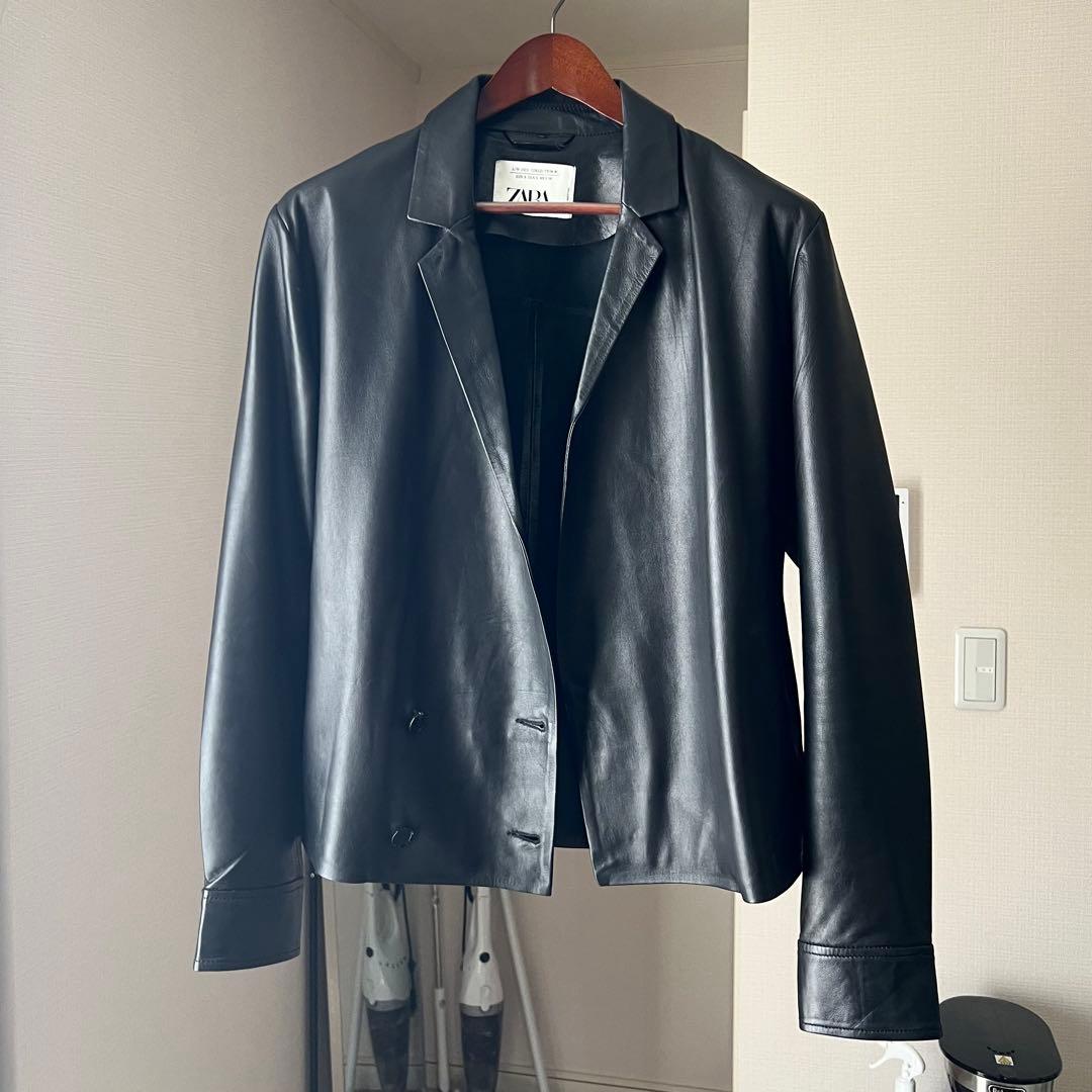 ZARA studio collection 本革 ラムレザー ダブルジャケット