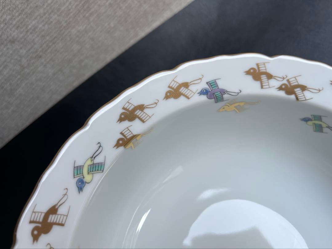 其泉　金彩千鳥祥瑞　中鉢　菓子鉢　深鉢　7寸鉢　賞美堂