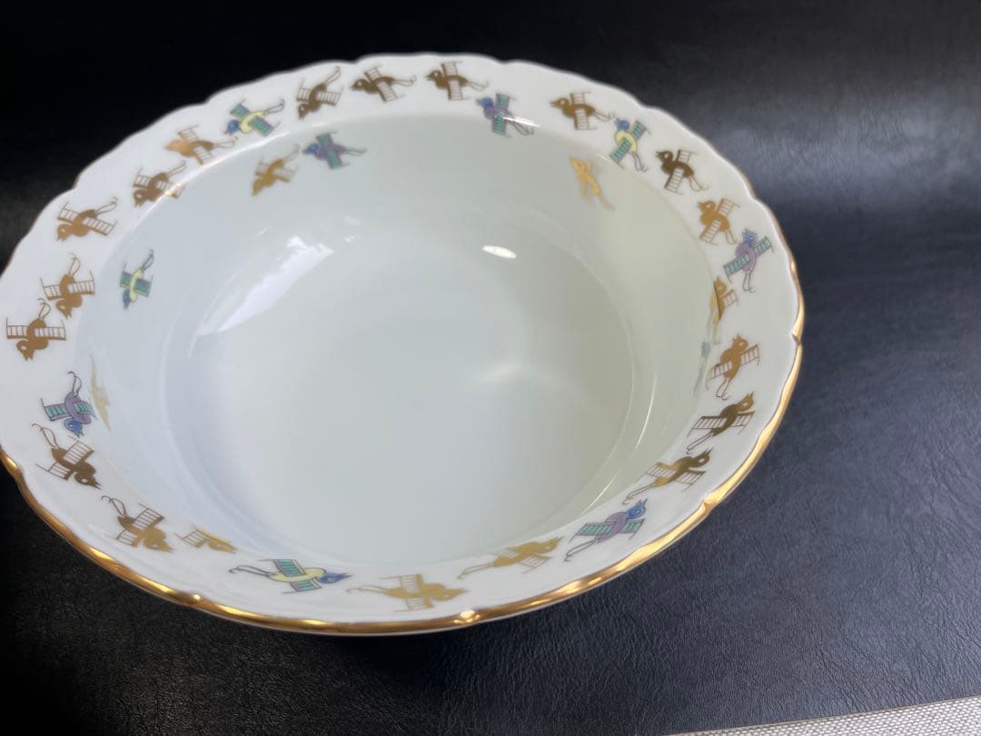 其泉　金彩千鳥祥瑞　中鉢　菓子鉢　深鉢　7寸鉢　賞美堂