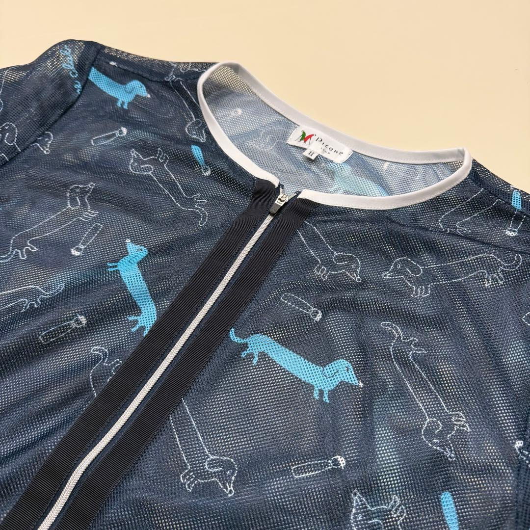 美品✨PICONE CLUB ダックス柄メッシュ速乾ブルゾン ゴルフ 春夏 Ⅱ