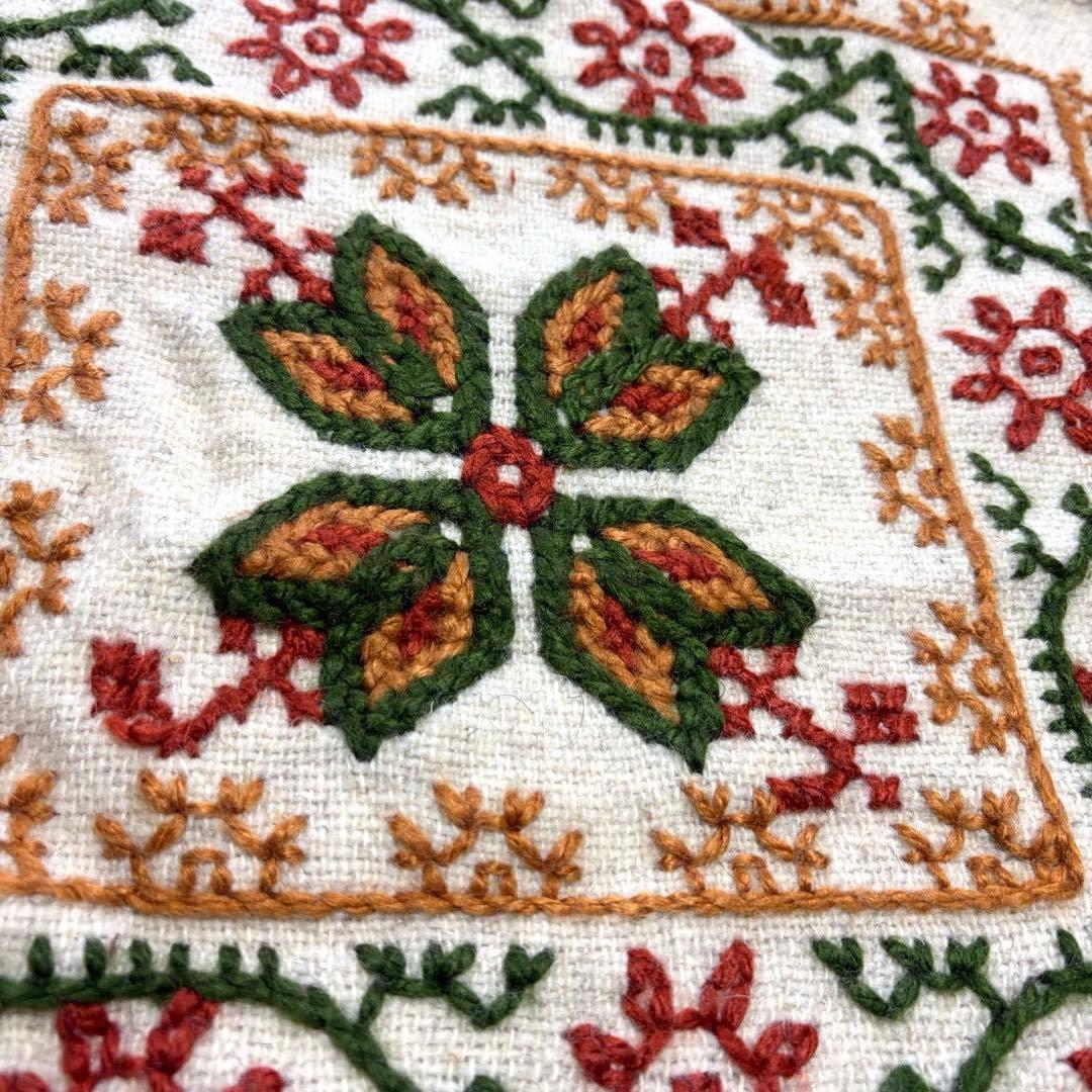 メキシコ 先住民 オトミ族 ハンドメイド 羊毛 クッションカバー ナチュラル