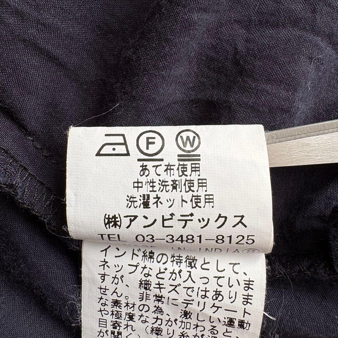 yuni カシュクールブラウス 紺F 刺繍レース ギャザー タッセル 2WAY