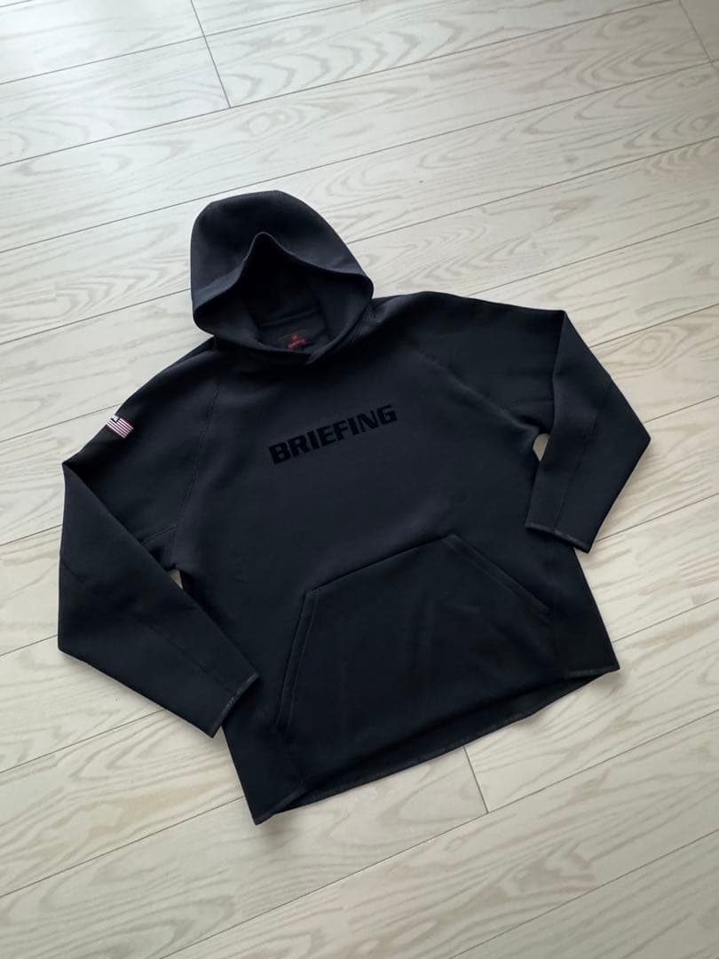 ★ブリーフィング　MEN'S LOGO HOODIE ブラック　L