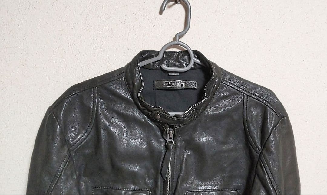 SLAP SHOT ラムレザー シングル ライダース ジャケット 羊革 本革