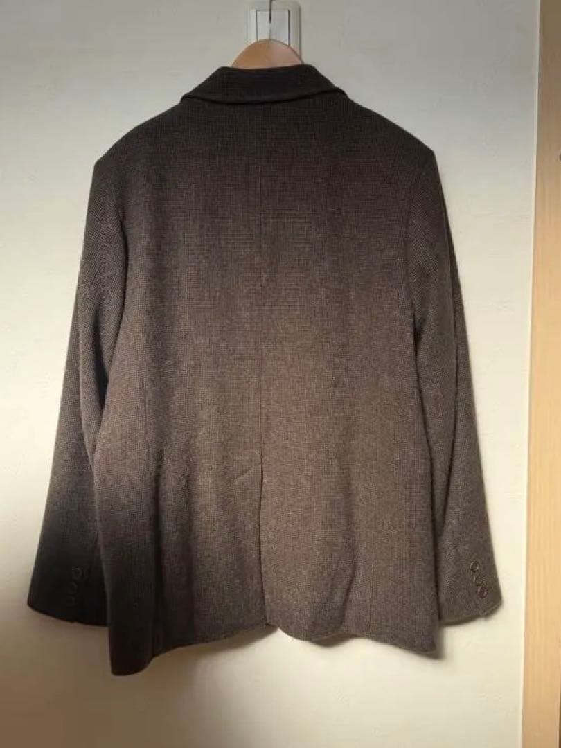 ウールミックス チェックジャケット ブラウン / TINA：JOJUN