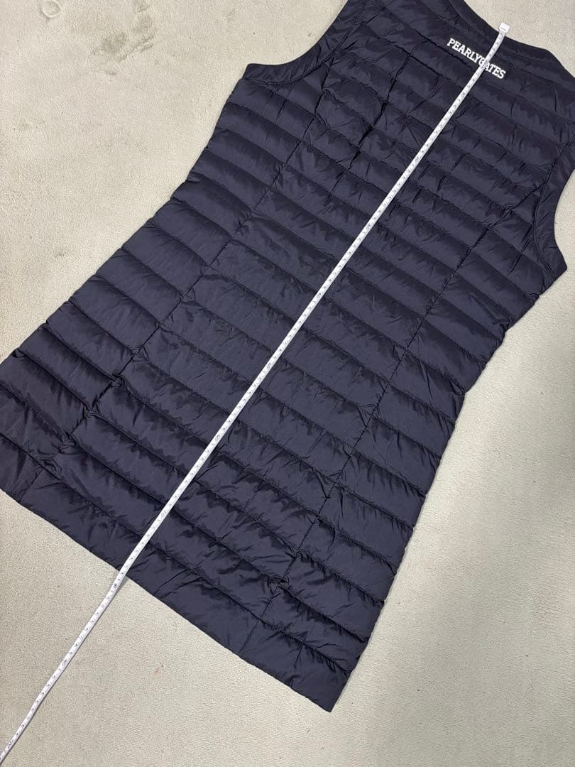 （ストロベリー）パーリーゲイツ、軽量グースダウン ロングベスト、サイズ0