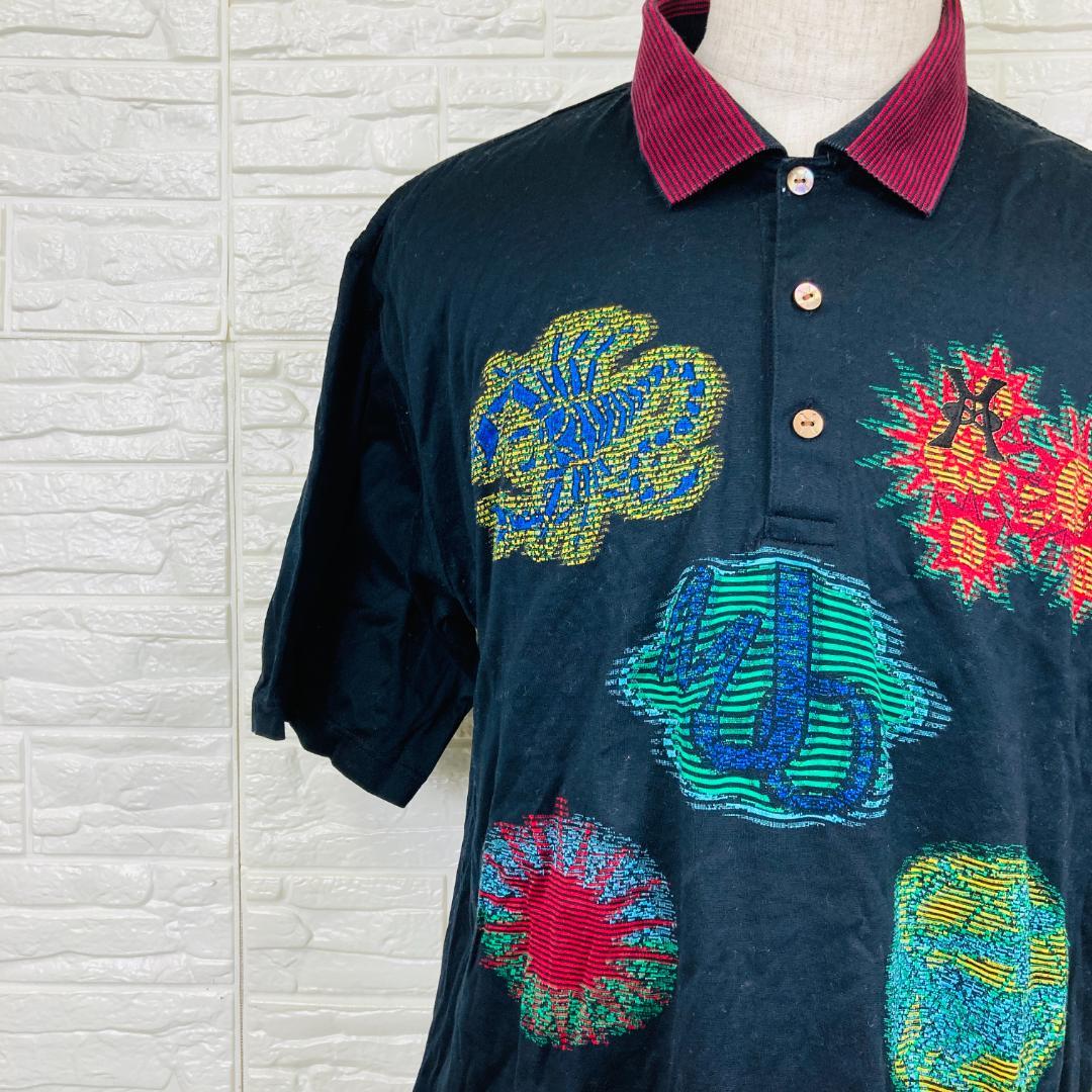ジャンボ333 ポロシャツ 半袖 XL 刺繍デザイン レトロ【2769-69】