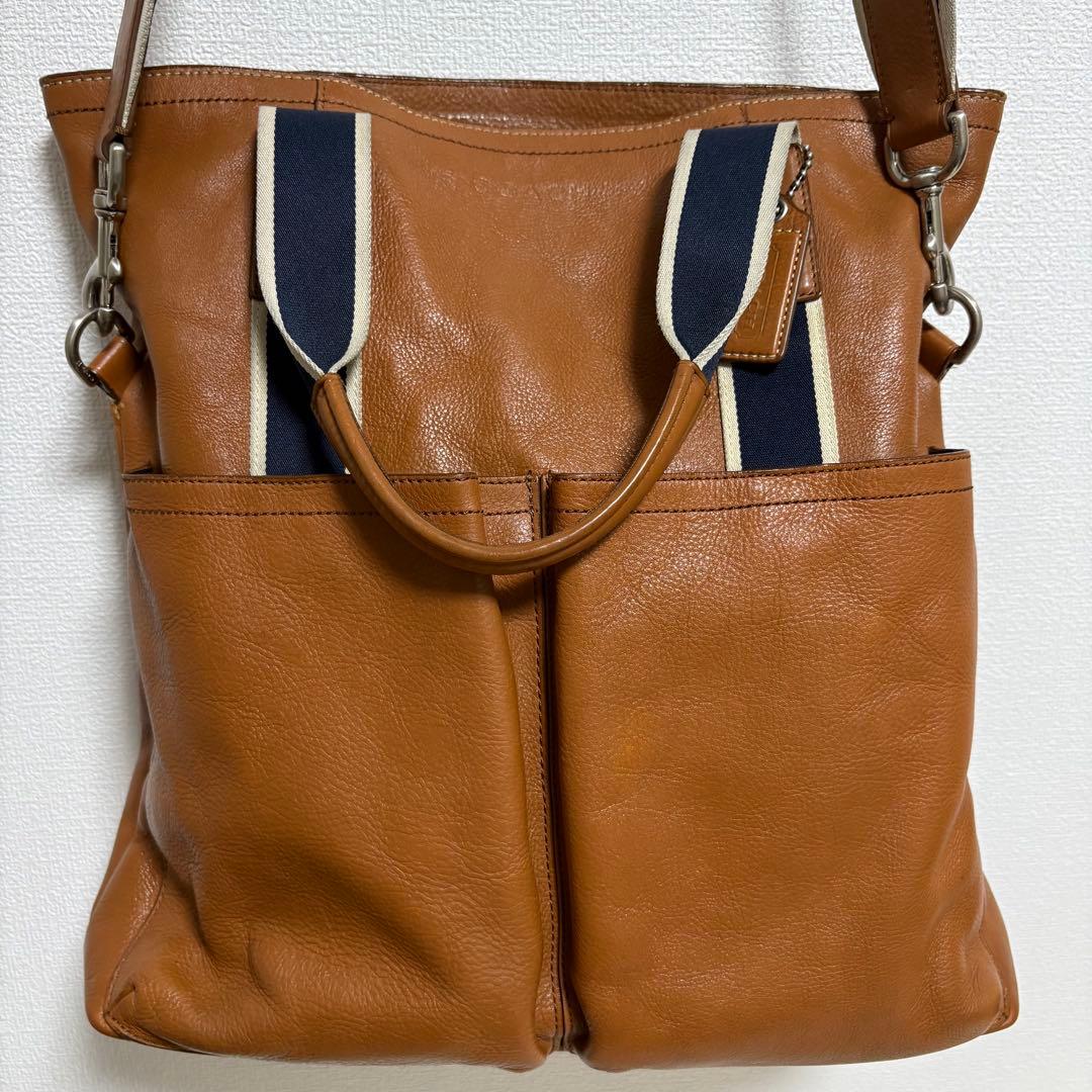 【良品】COACH コーチ ブラウン レザートートバッグ F70558