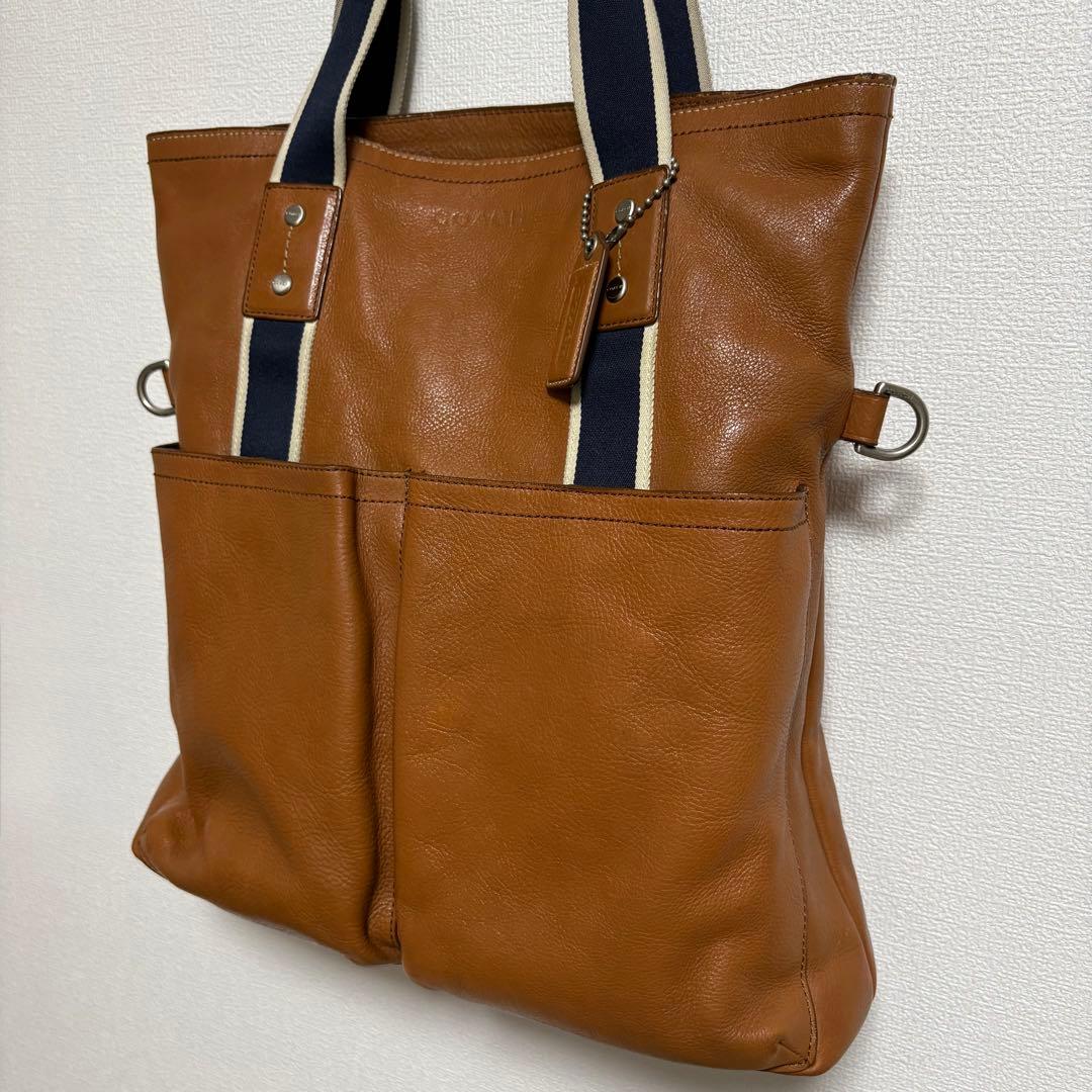 【良品】COACH コーチ ブラウン レザートートバッグ F70558