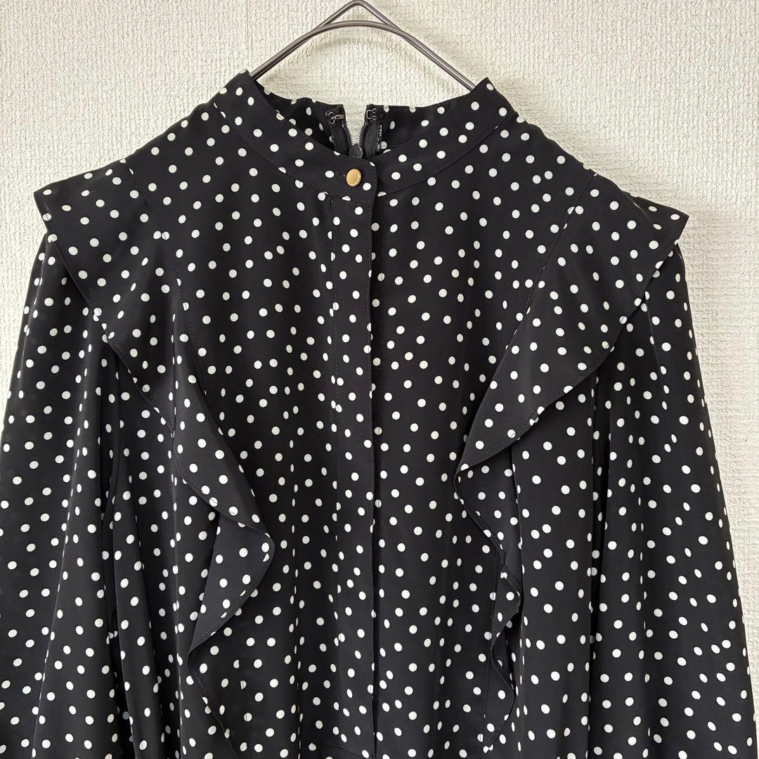 美品✨アルアバイル　ベルト付き　ロングワンピース　ドットサイドフリルワンピース