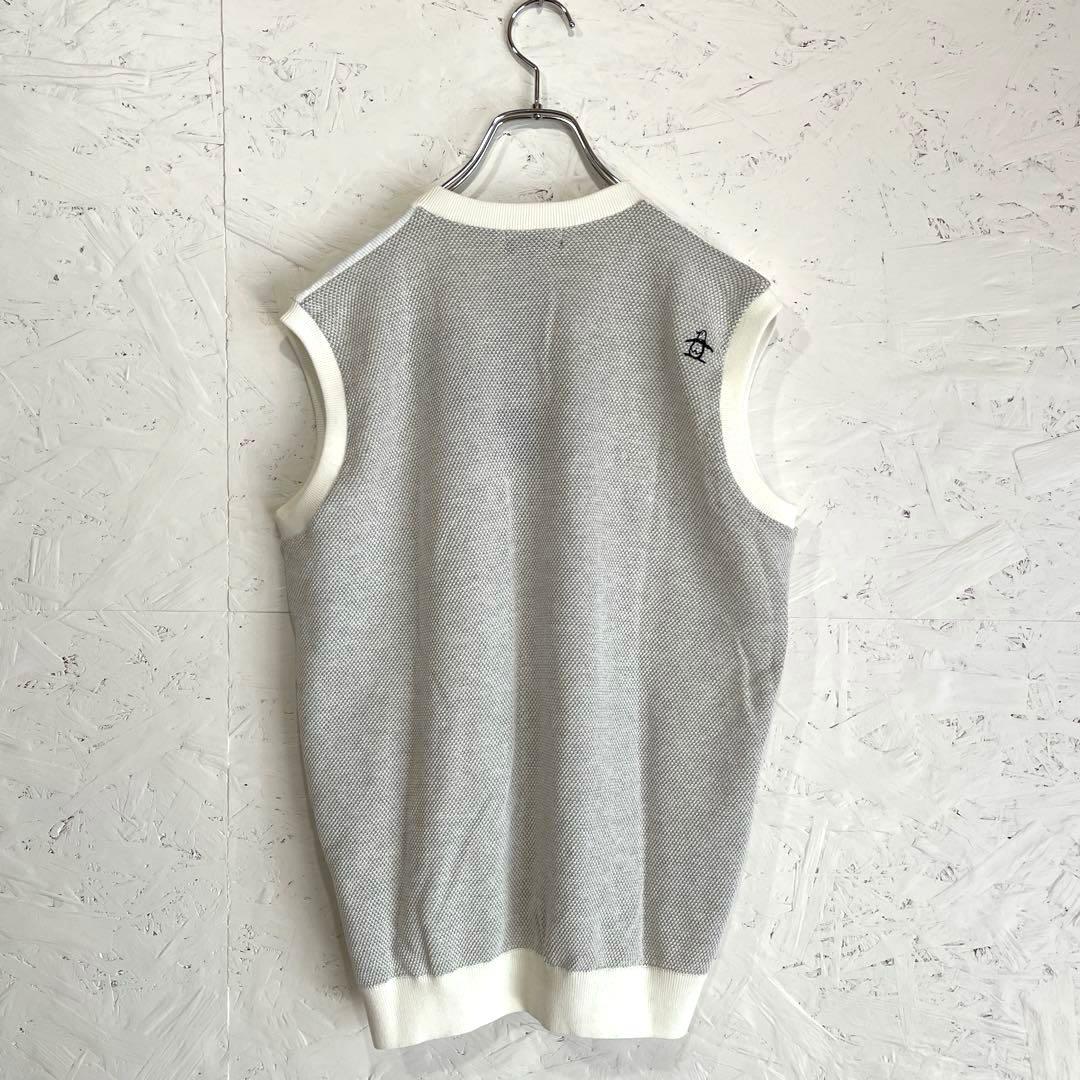 新品未使用タグ付き　ゴルフウェア【muningwear】Vネックベスト　白　L