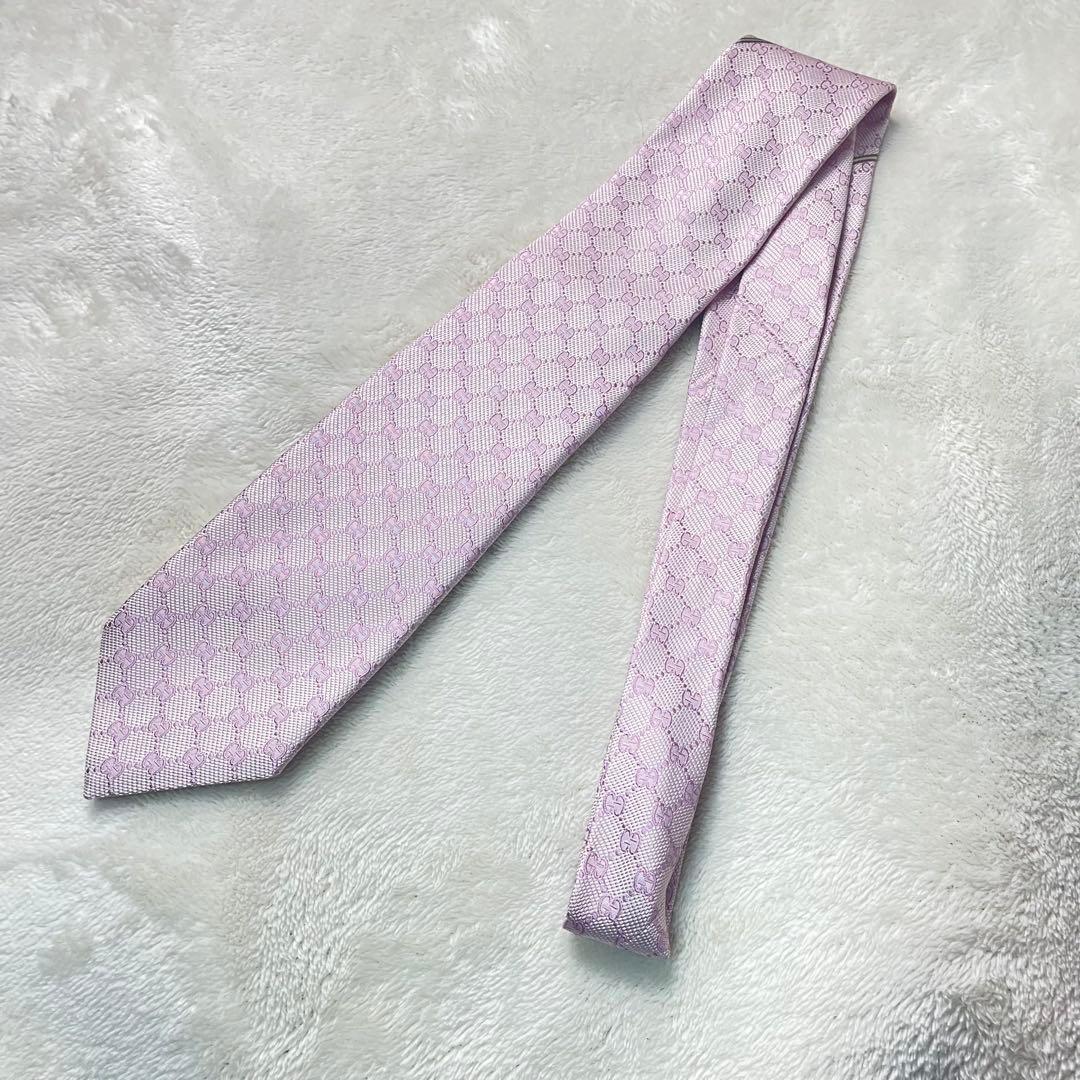 極美品 グッチ GUCCI ネクタイ GG柄 フォーマル GGロゴ