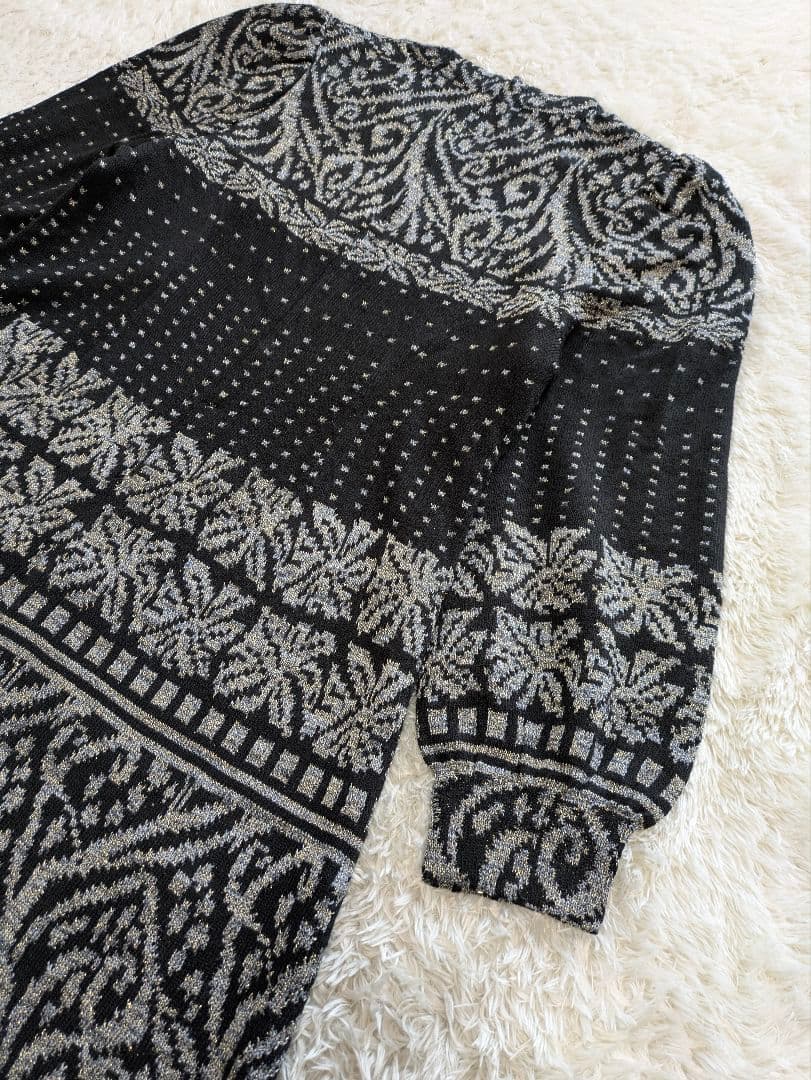 斉藤都世子 サイトウトヨコ ニット ワンピース ブラック ラメ M L