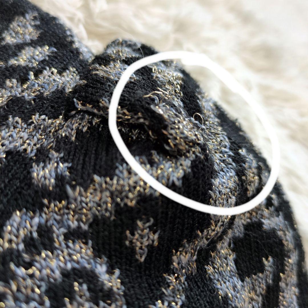 斉藤都世子 サイトウトヨコ ニット ワンピース ブラック ラメ M L