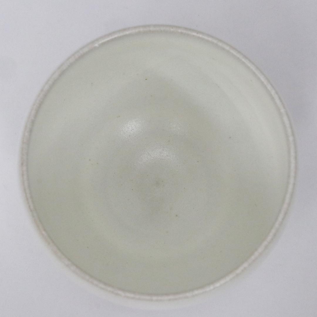 清水保考　造　白釉汲出碗　5客　共箱・栞