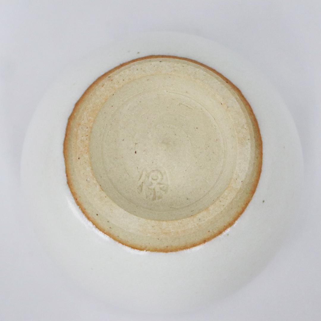 清水保考　造　白釉汲出碗　5客　共箱・栞