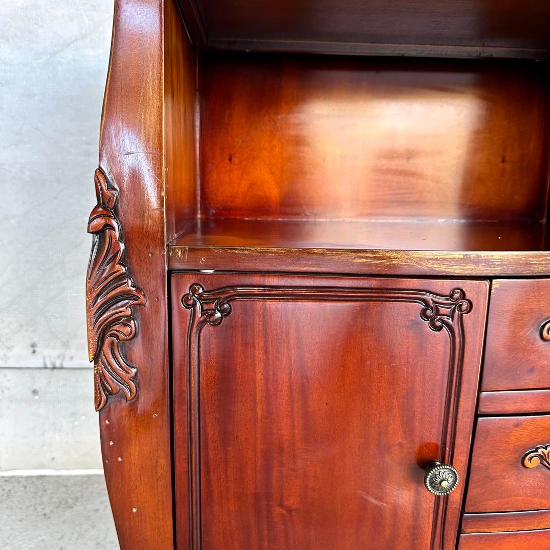 ★ロココ調★ KUROSIO コモ 電話台/FAX台 彫刻 猫脚 引出し扉収納