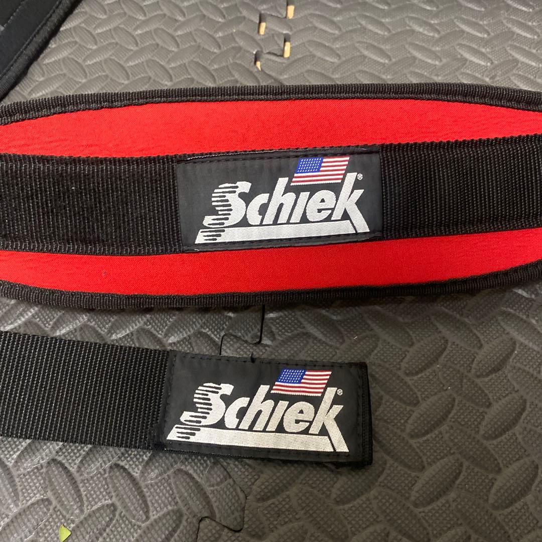 Schiek(シーク) リフティングベルト　Mサイズ　レッド　オマケ付