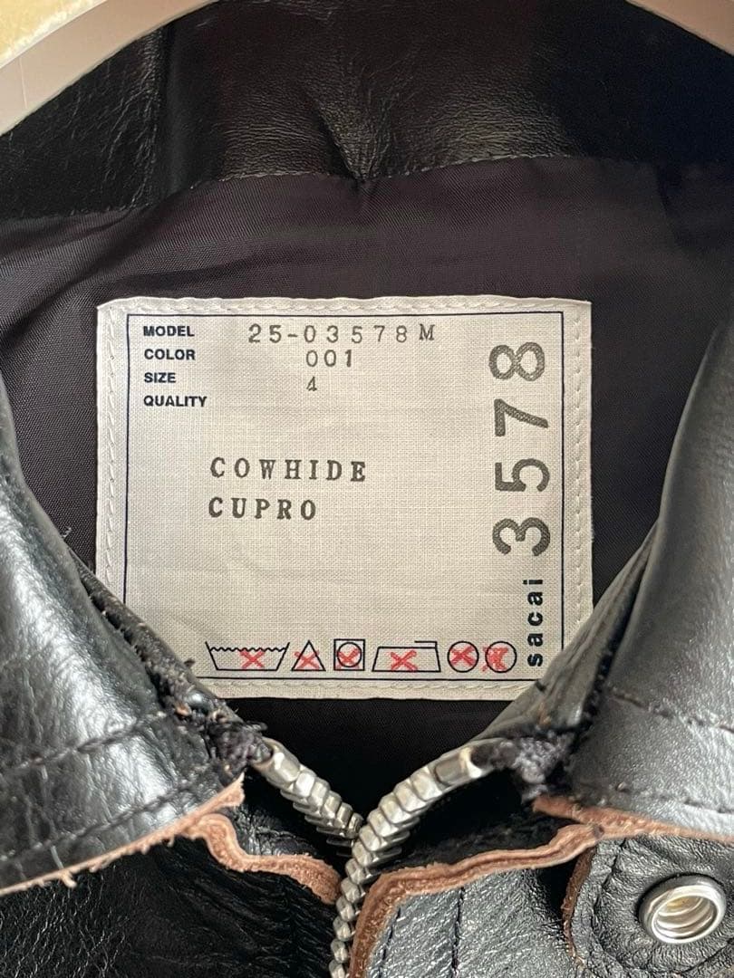 sacai 25ss レザージャケット leather Jacketサイズ4