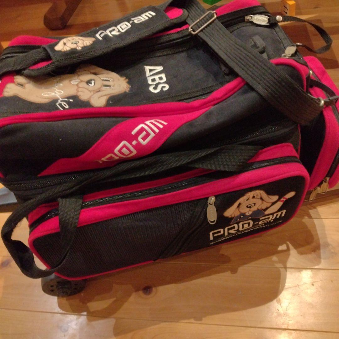 Doggy ボウリング用バッグ 犬のイラスト　赤・黒　ABS PRO-am