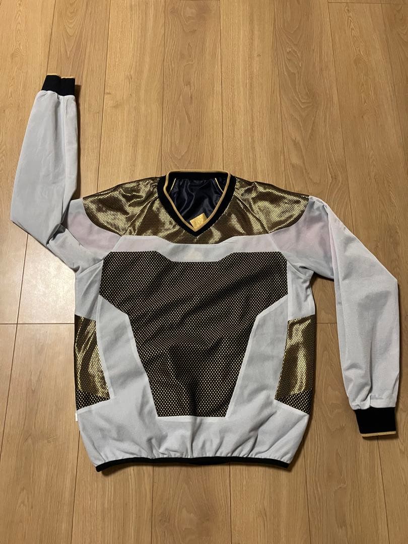 アディダスプロフェッショナル ウィンドブレーカー ピステ 厚手 紺 金 野球 冬