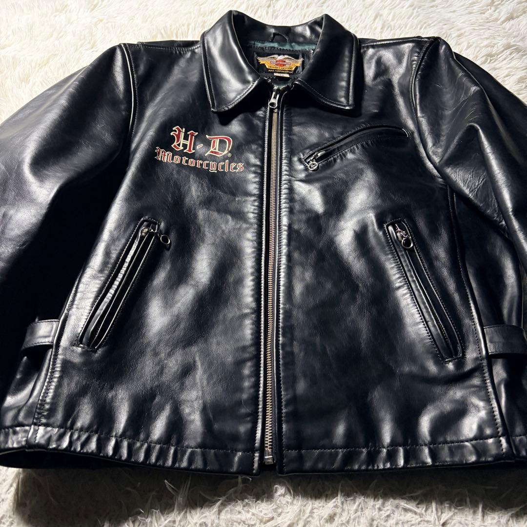 【雰囲気抜群】ハーレーダビッドソン　レザージャケット　本革　ブラック　L
