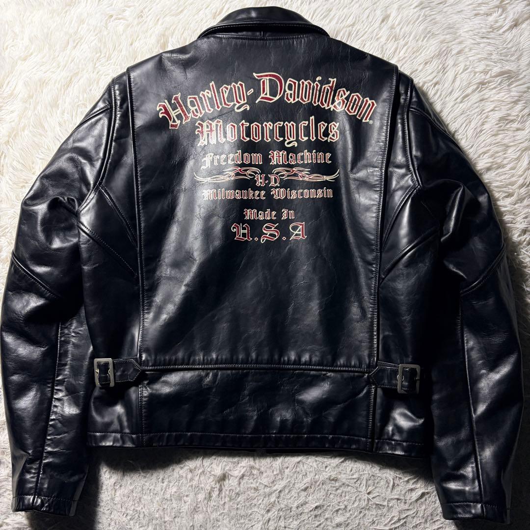 【雰囲気抜群】ハーレーダビッドソン　レザージャケット　本革　ブラック　L