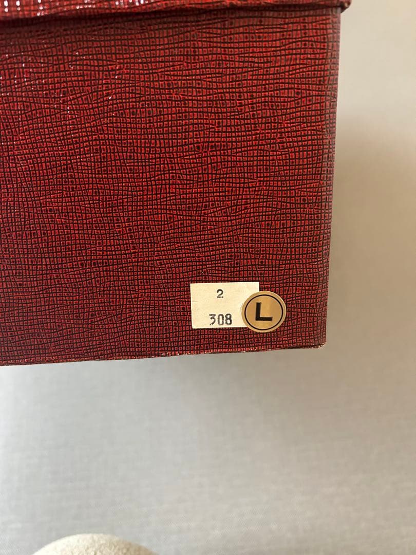 和装用　バッグ草履セット　花柄　金色　赤色　箱付き