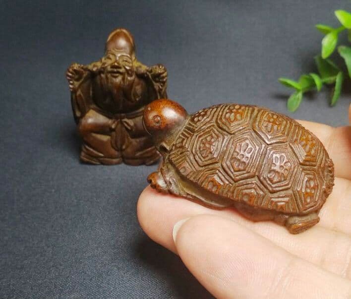 細工銅製  カメ  亀仙  茶道部品  置物{ペア}2