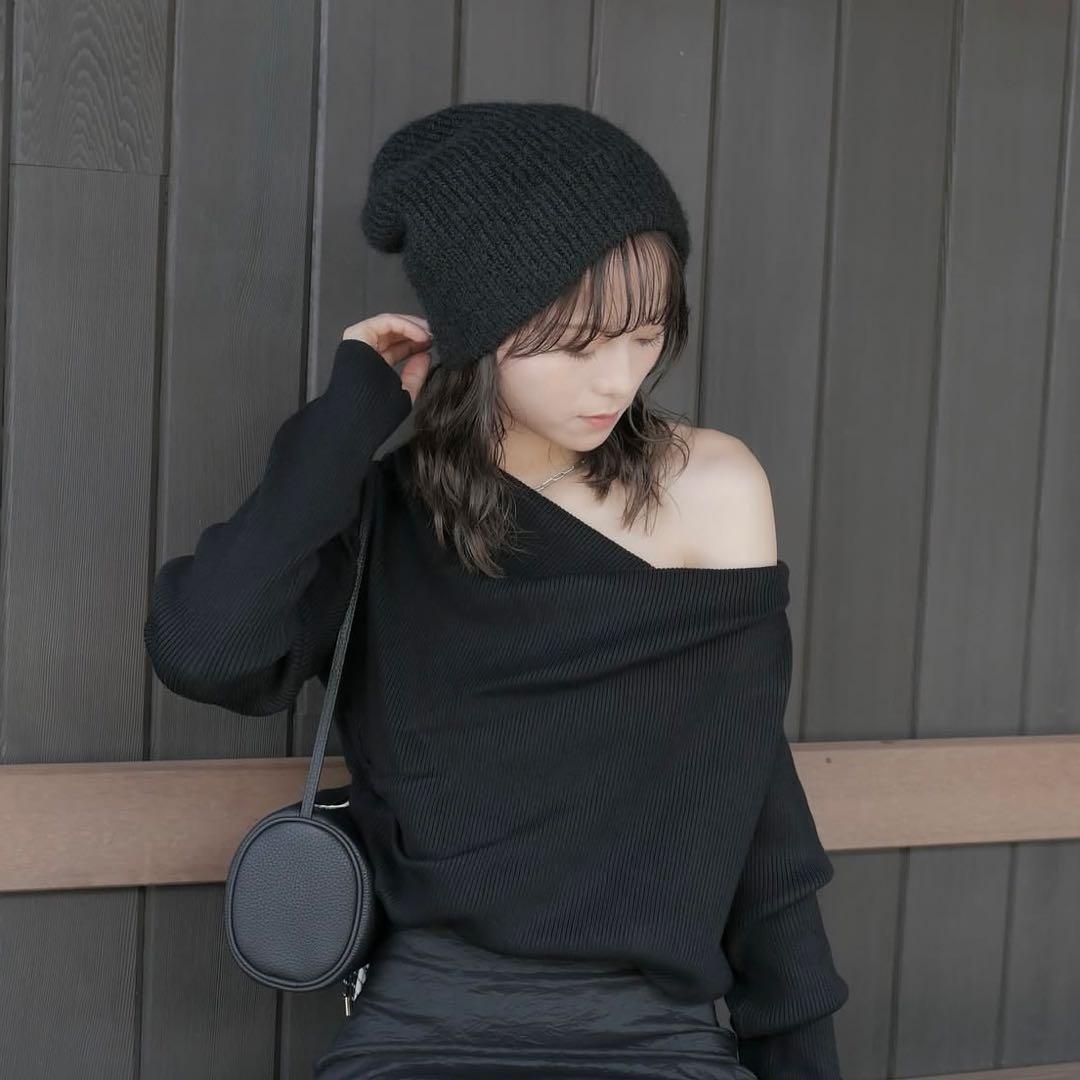 帽子 loose fit beanie / black