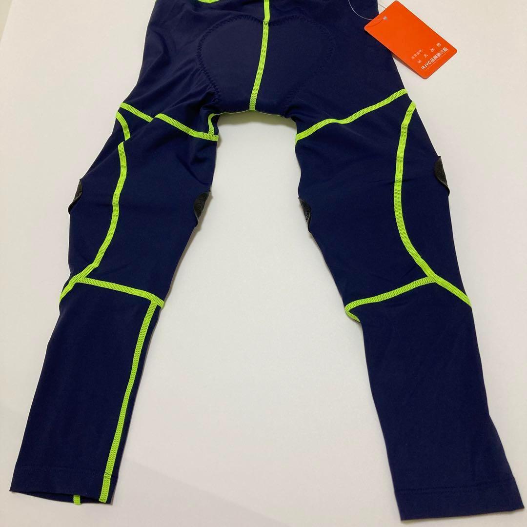 【新品】サイクルパンツ ２XL ネイビー×グリーン ランバイク ストライダー