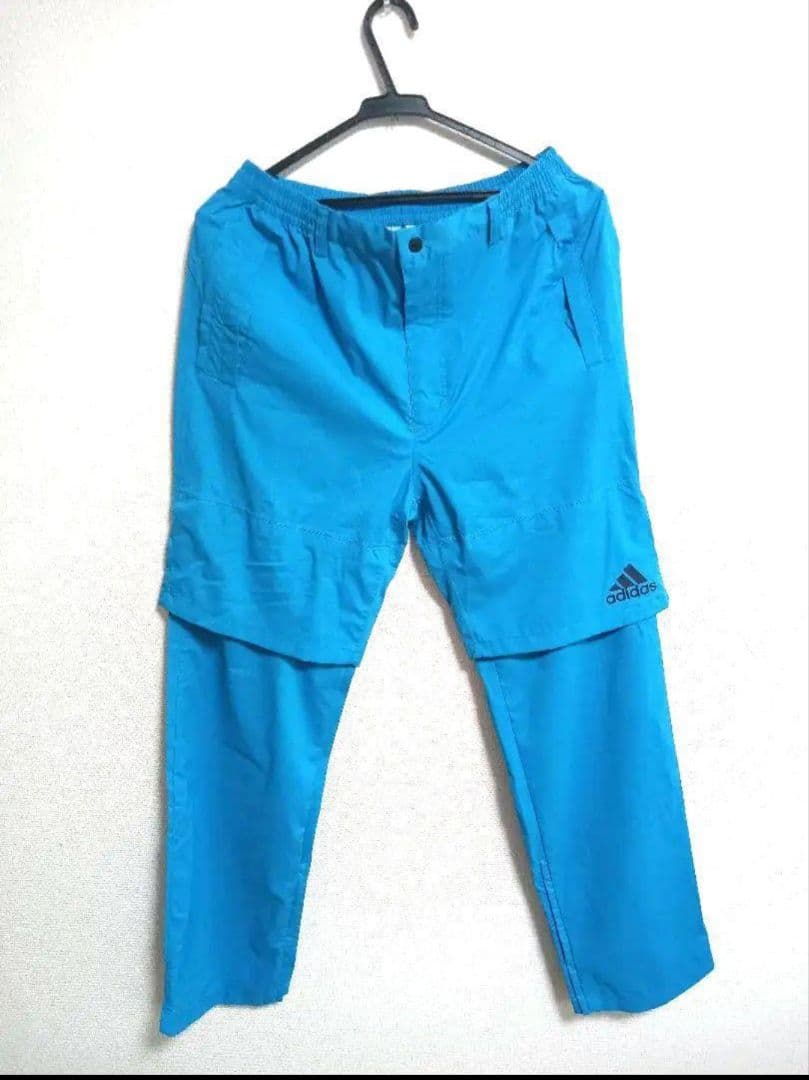 adidas アディダス レインウェア L/G ネイビー/ターコイズ