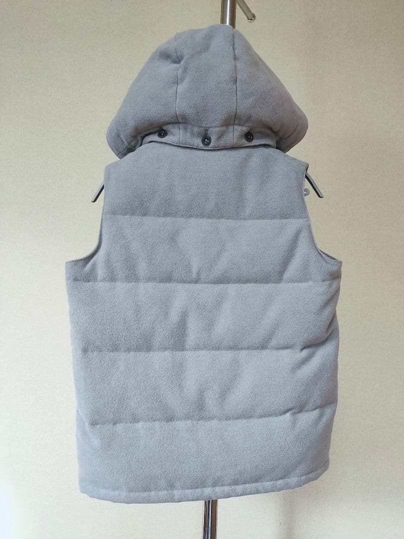 DANTON × BEAMS ダウンベスト 34 グレー レディース 牛革ボタン
