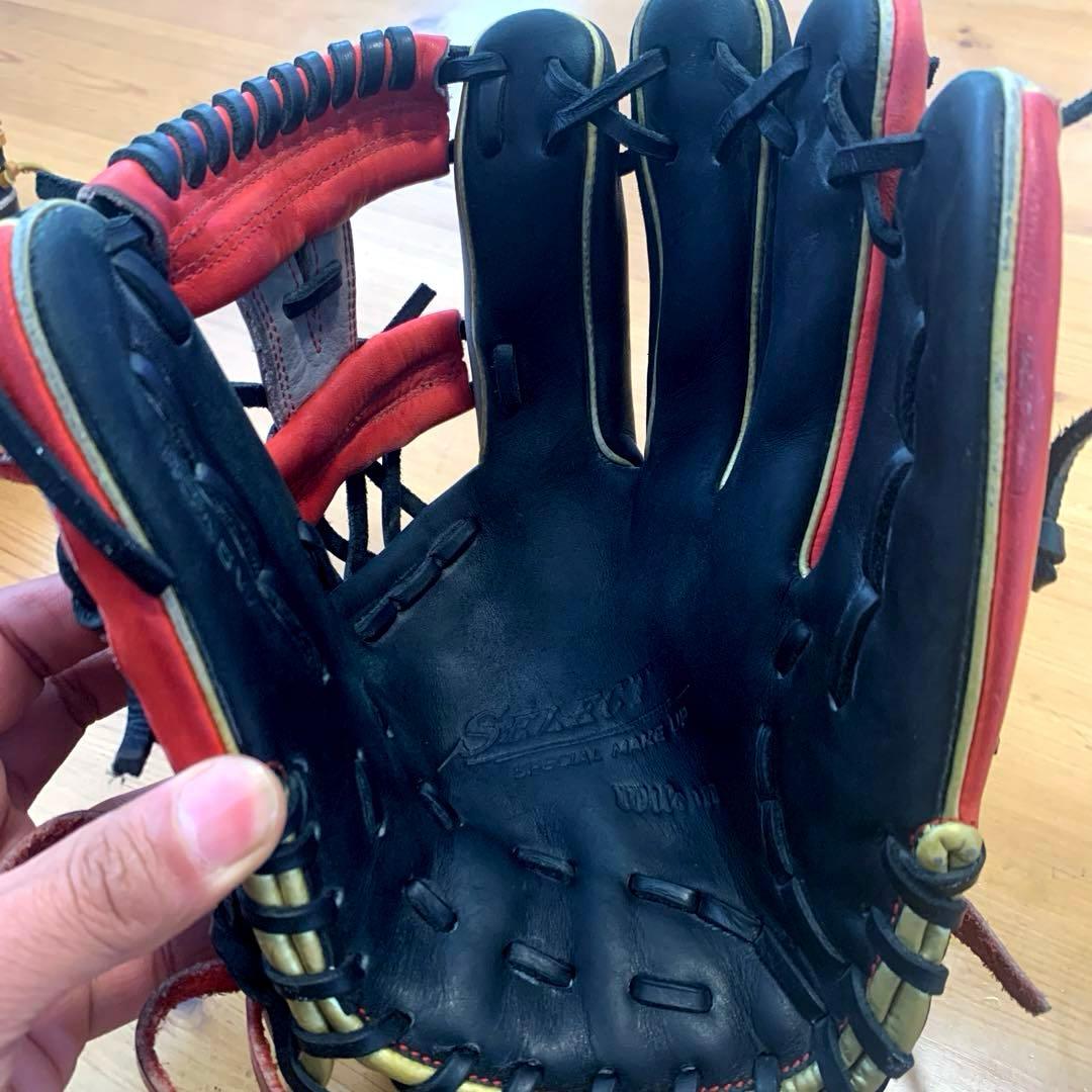 Wilson 軟式　野球グローブ 黒/赤/金