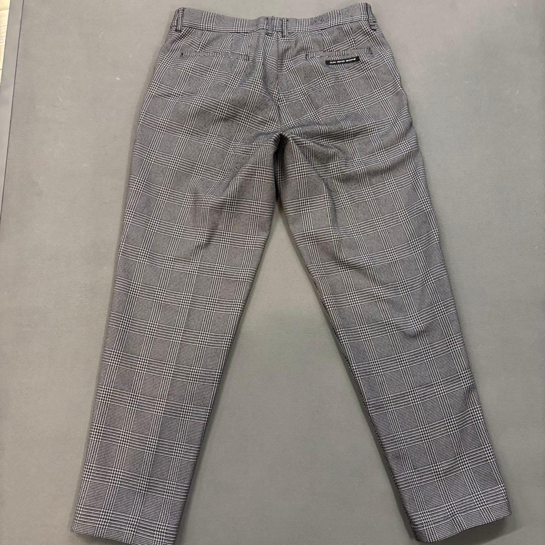 厚手生地　ジュンアンドロペ L サイドライン グレンチェック テーパードパンツ