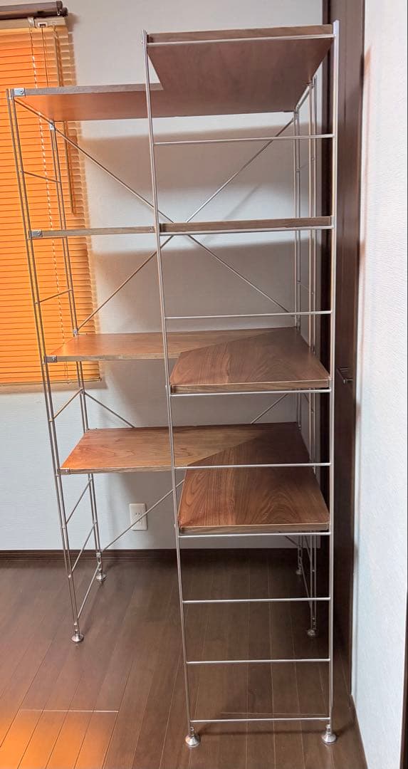 ステレンスユニットシェルフ　コーナータイプ　ウォールナット　無印良品