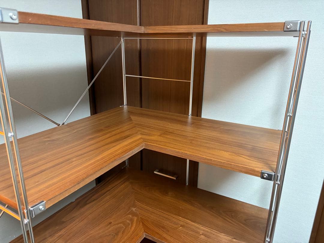 ステレンスユニットシェルフ　コーナータイプ　ウォールナット　無印良品