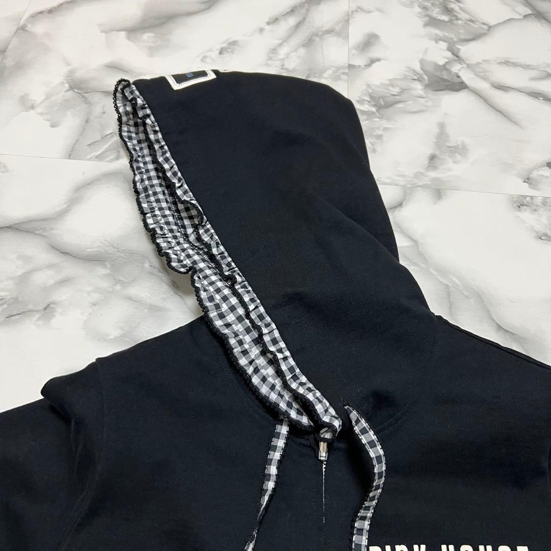 【極美品】ピンクハウス　ジップパーカー　2024年モデル　チェック　ブラック　M