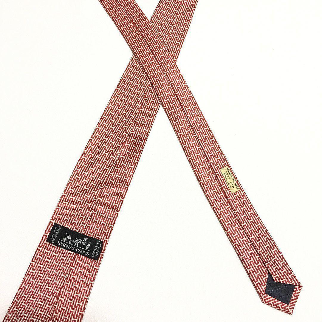 未使用級 H織りタイ ファソネH H柄 エルメス HERMES ネクタイ シルク