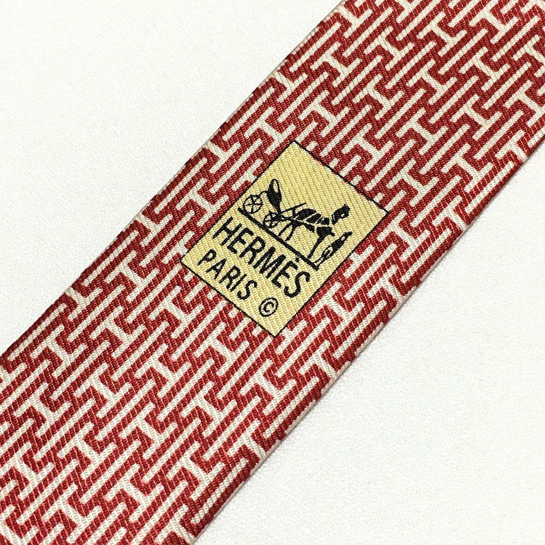 未使用級 H織りタイ ファソネH H柄 エルメス HERMES ネクタイ シルク