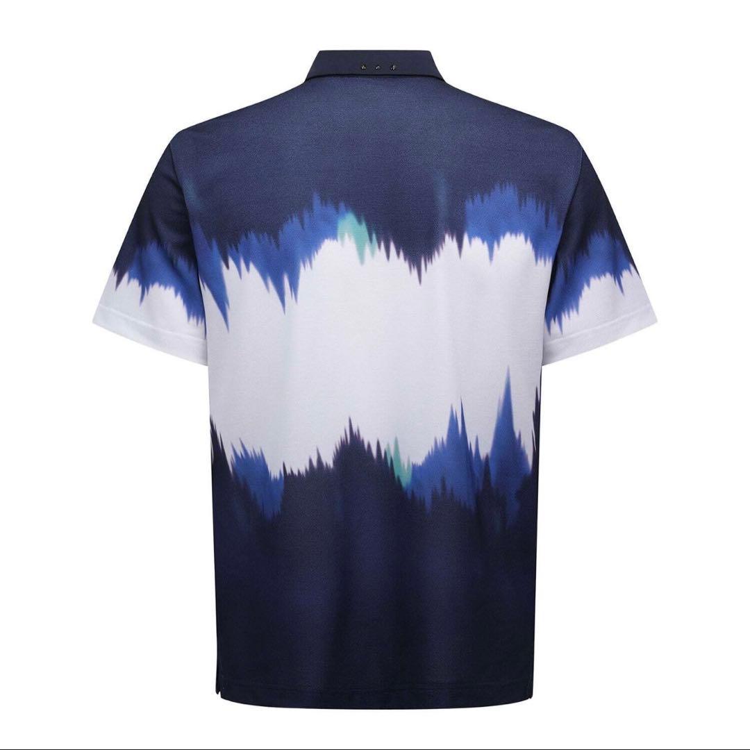 【新品・タグ付き】ANEW メンズ ポロシャツ L ブルー ホワイト ネイビー白