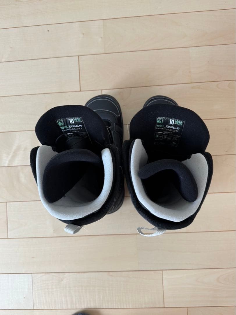 スノーボード グレー/ウッド バインディング付き　ブーツセット