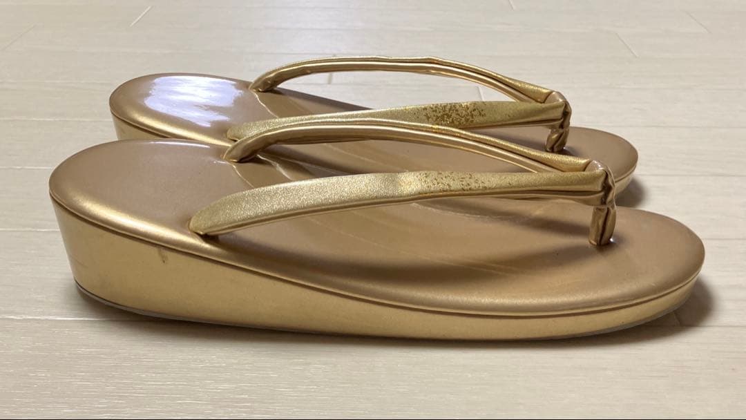 草履バッグセット　ゴールド　LLサイズ　大きいサイズ