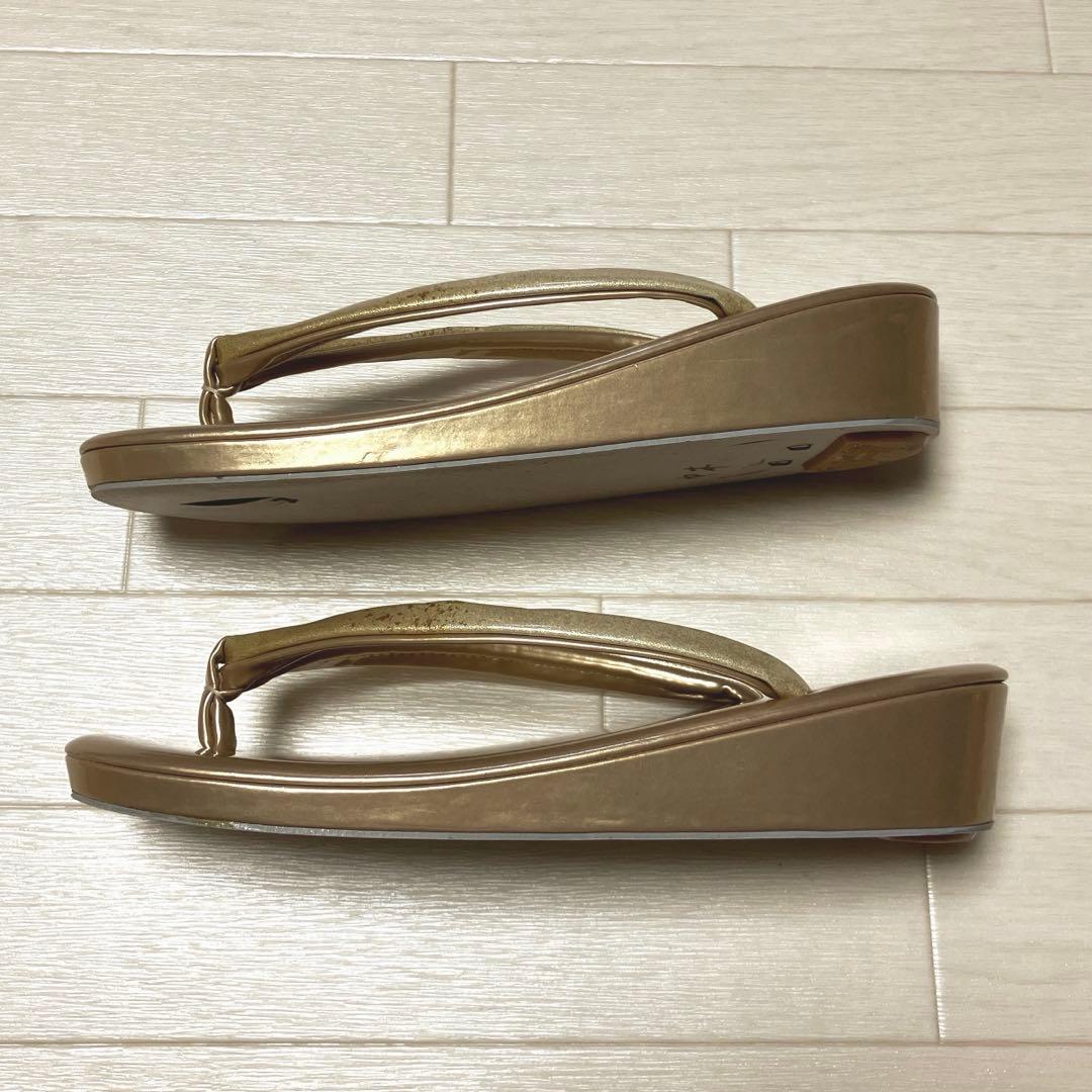 草履バッグセット　ゴールド　LLサイズ　大きいサイズ
