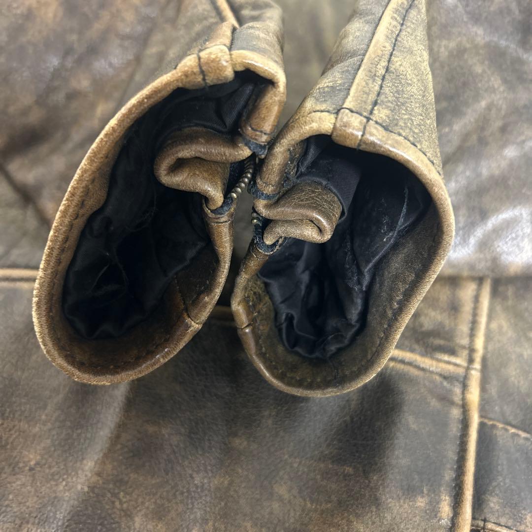 【美品】R.B.C ブラック ダブルライダースジャケット レザー Mサイズ