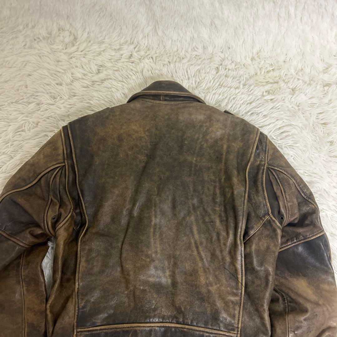 【美品】R.B.C ブラック ダブルライダースジャケット レザー Mサイズ